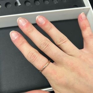 Pandora rose gold simple sparkling band ring, size 6